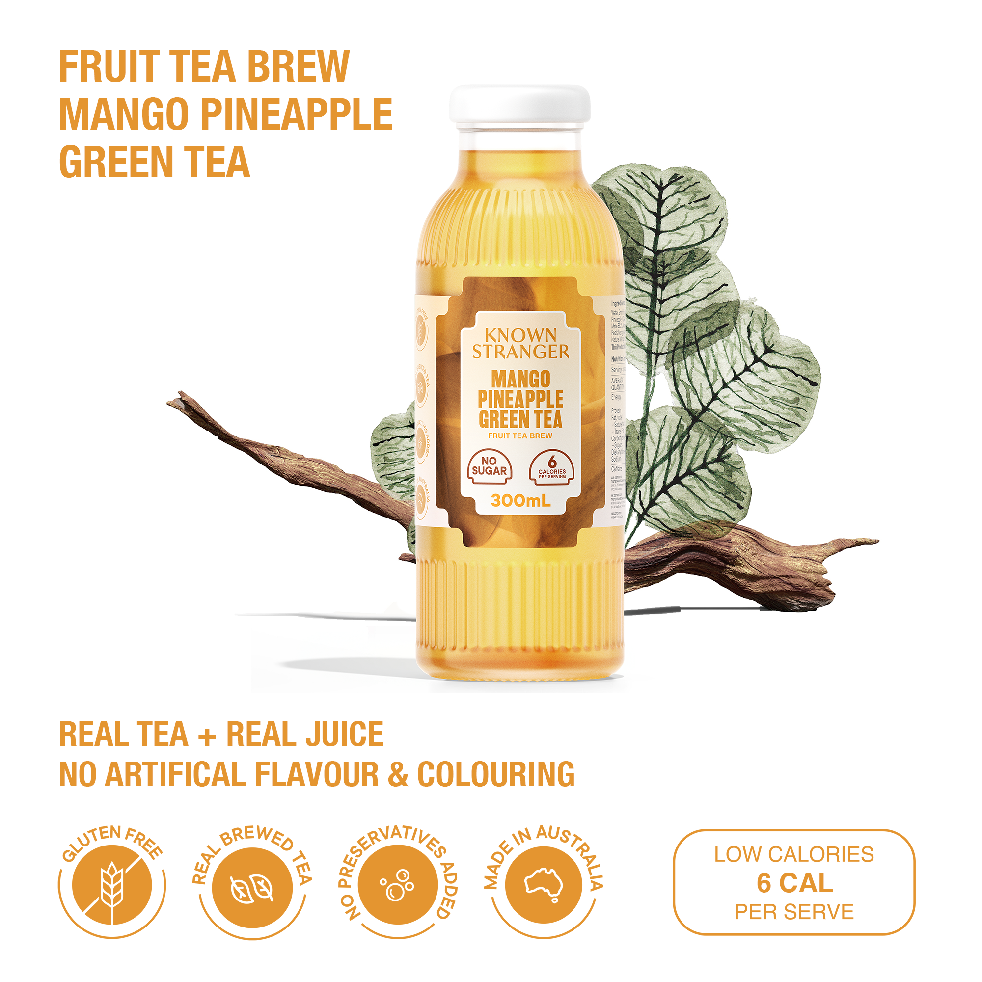 Mango Pineapple Green Mate Fruit Tea Brew