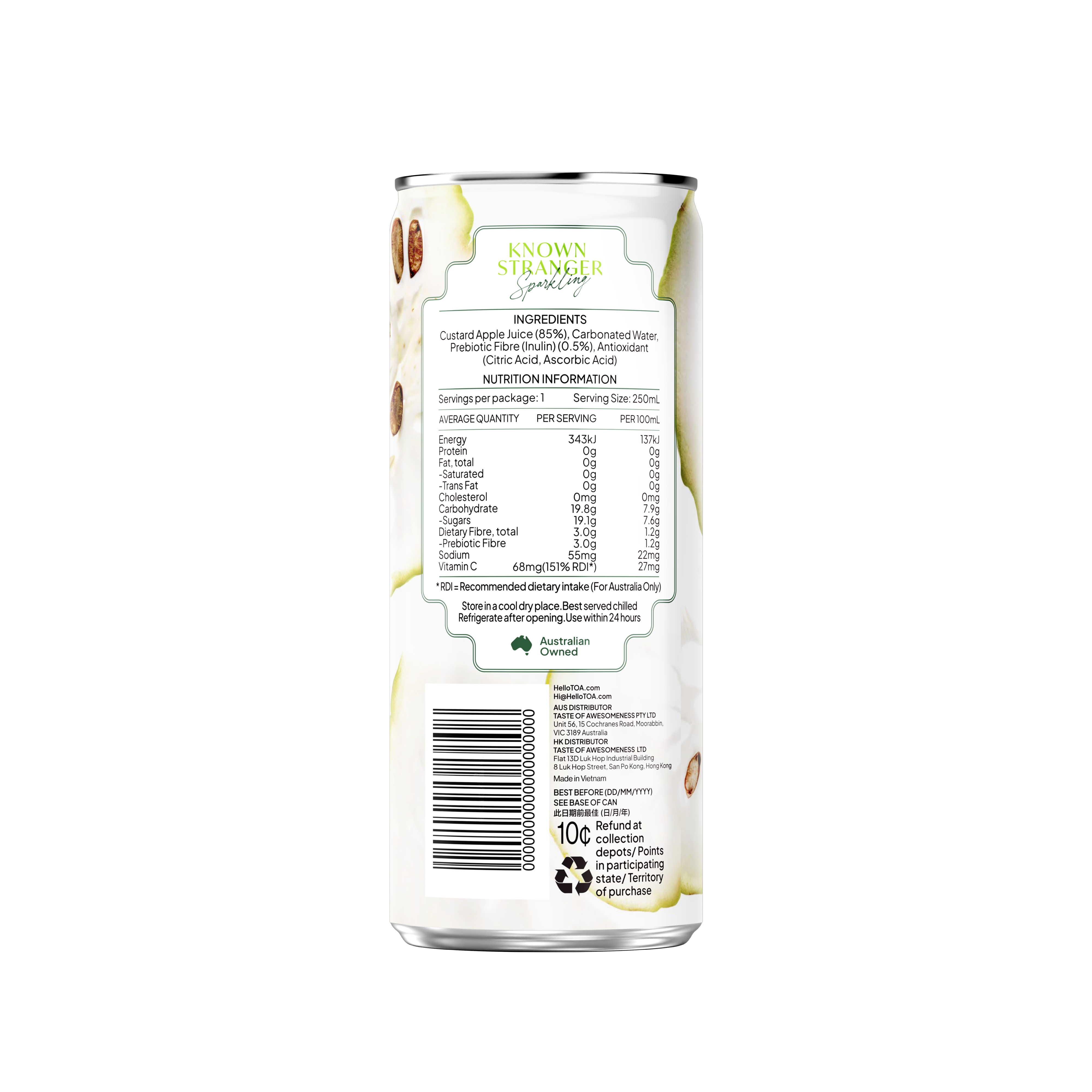Prebiotic Sparkling Juice - Custard Apple Fizz