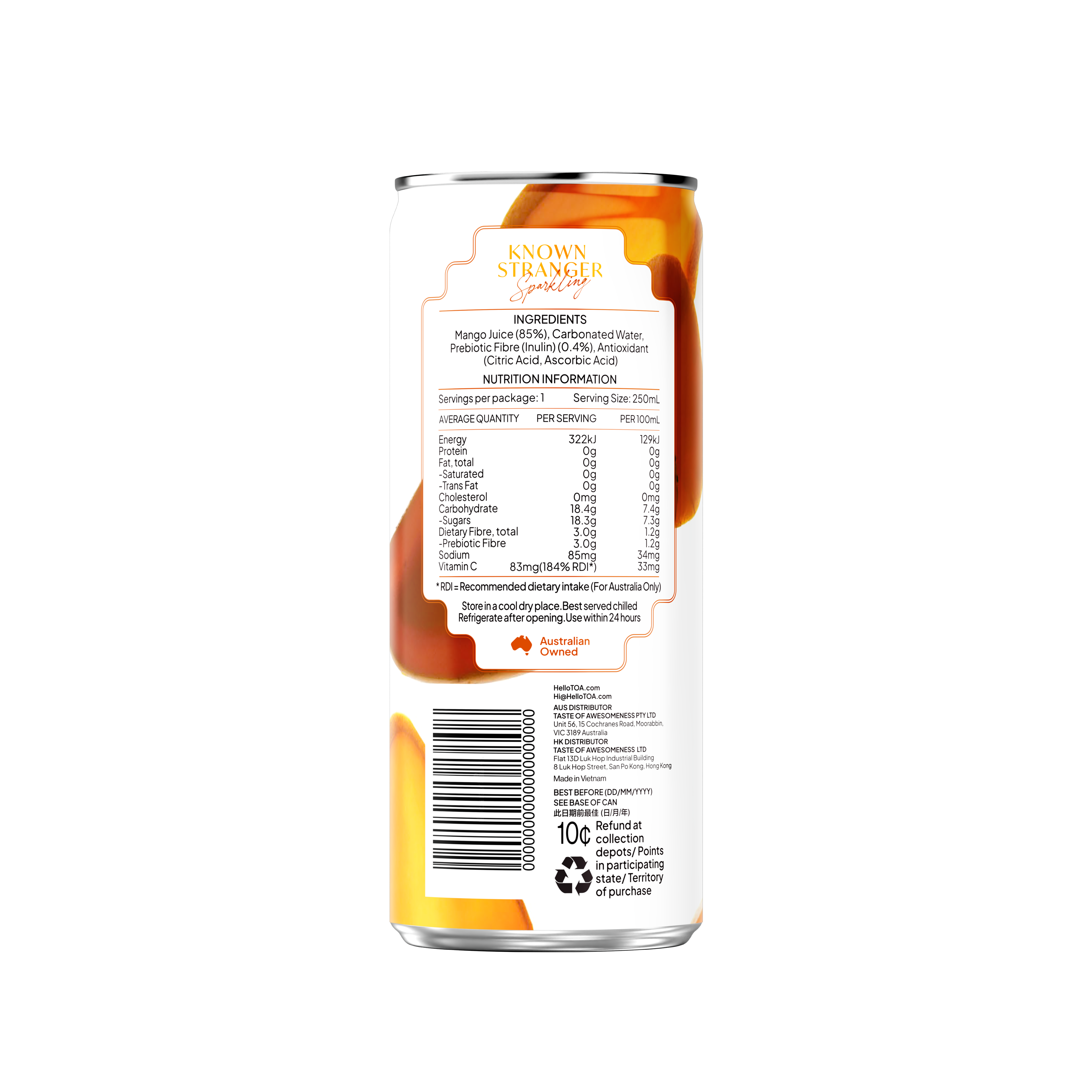 Prebiotic Sparkling Juice - Mango Moment