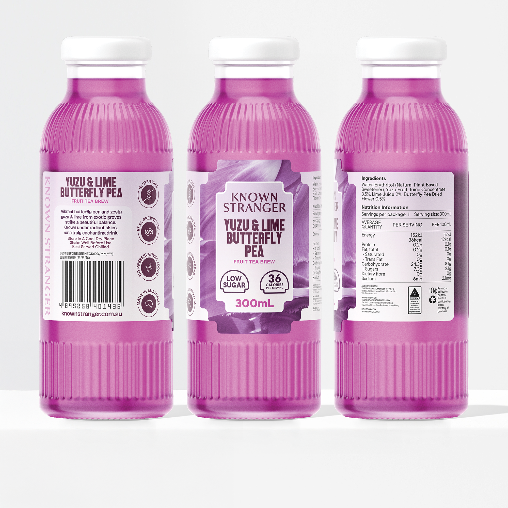 Yuzu & Lime Butterfly Pea Fruit Tea Brew