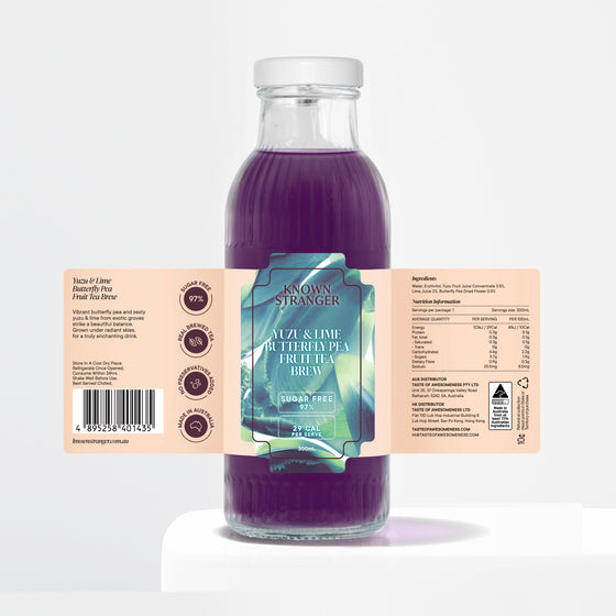 butterfly pea yuzu lime brewed tea 1