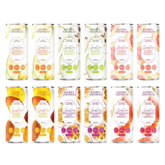 Prebiotic Sparkling Juice - 6 Flavours 12 Cans