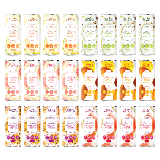 Prebiotic Sparkling Juice - 6 Flavours 24 Cans